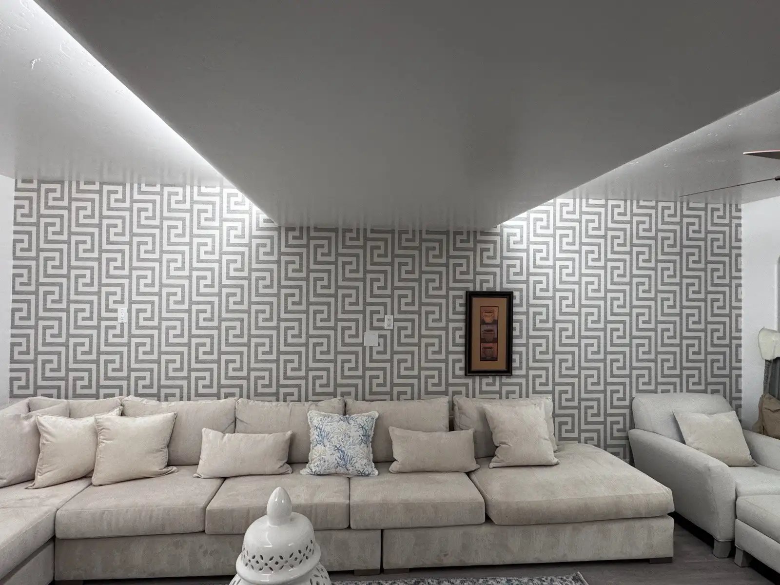 Accent wall wallpaper installation in Las Vegas home