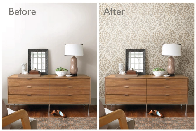 Wallpaper installation portfolio - luxury home