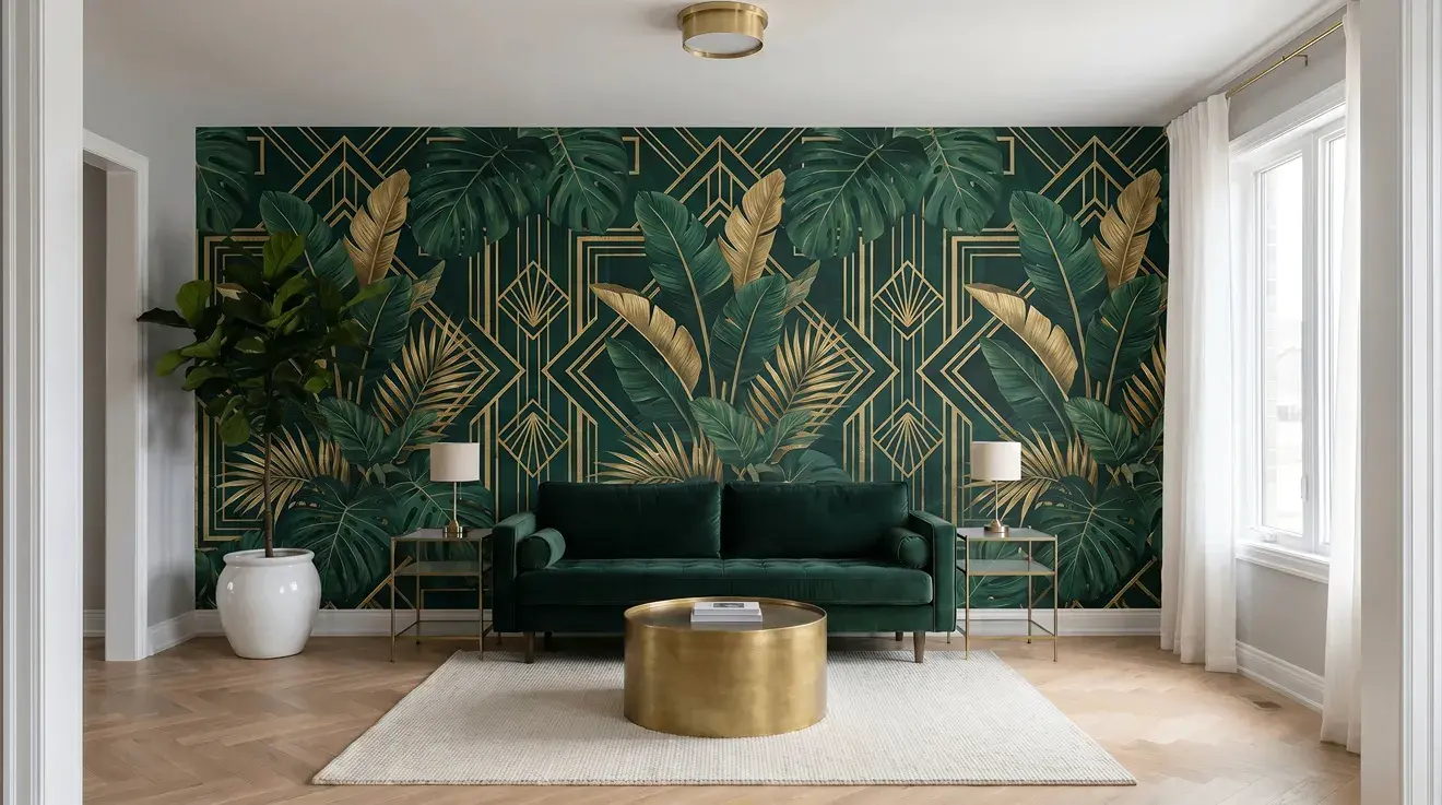 Living room after wallpaper installation