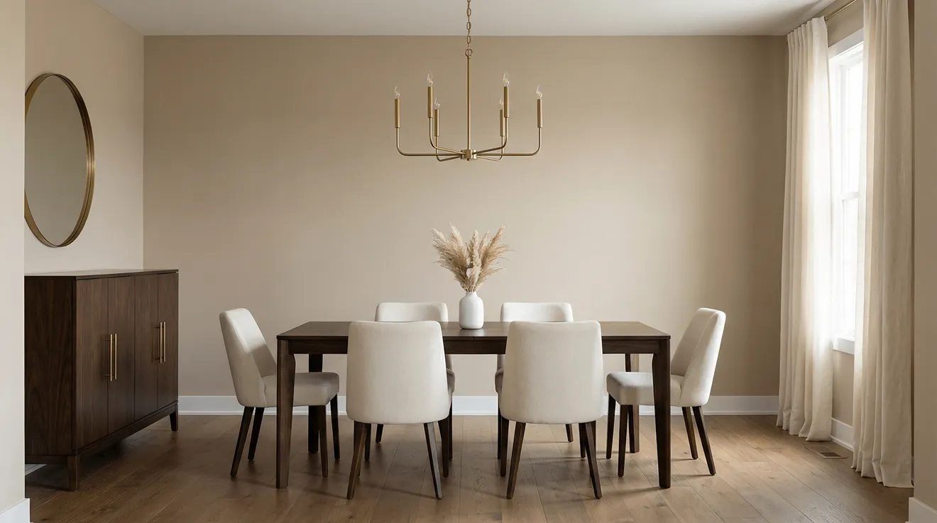 Dining room before wallpaper installation